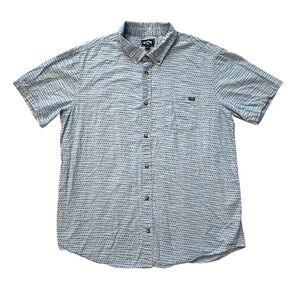 Billabong‎ Button Down Shirt Organic Cotton Short Sleeve Casual Mens XL Blue